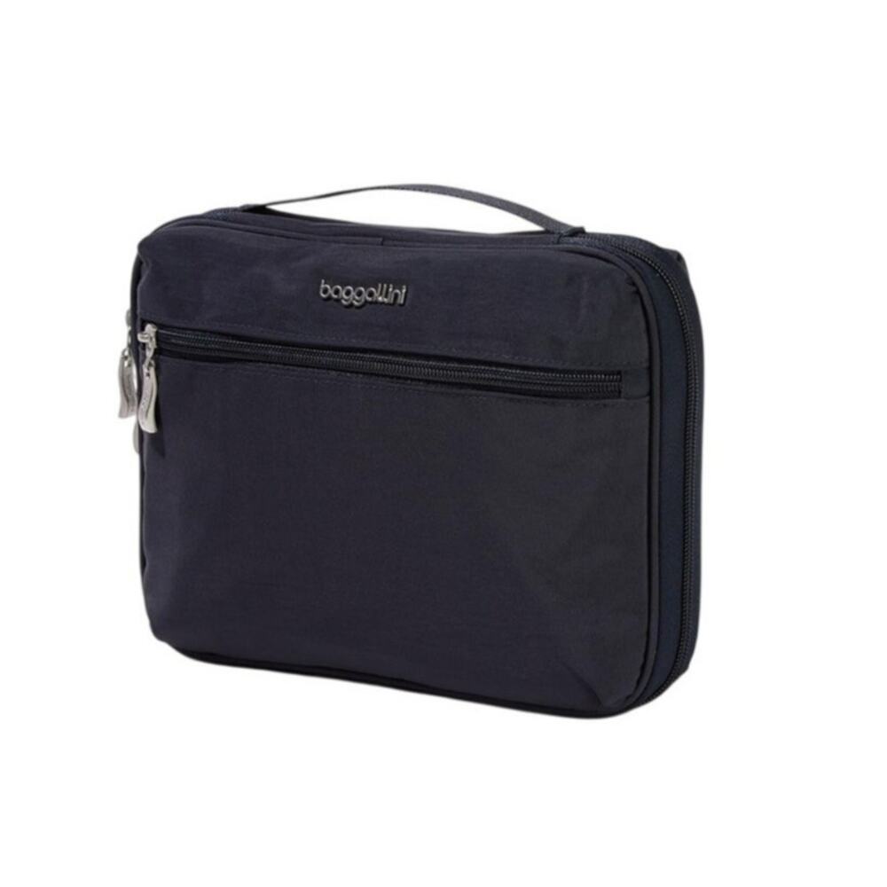 Baggallini Travel Tech Case Navy Blue Bag Organizer Cord Zip Around Pouch NEW